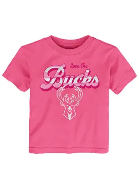 Infant Girls Sporty Stripes Milwaukee Bucks T-Shirt