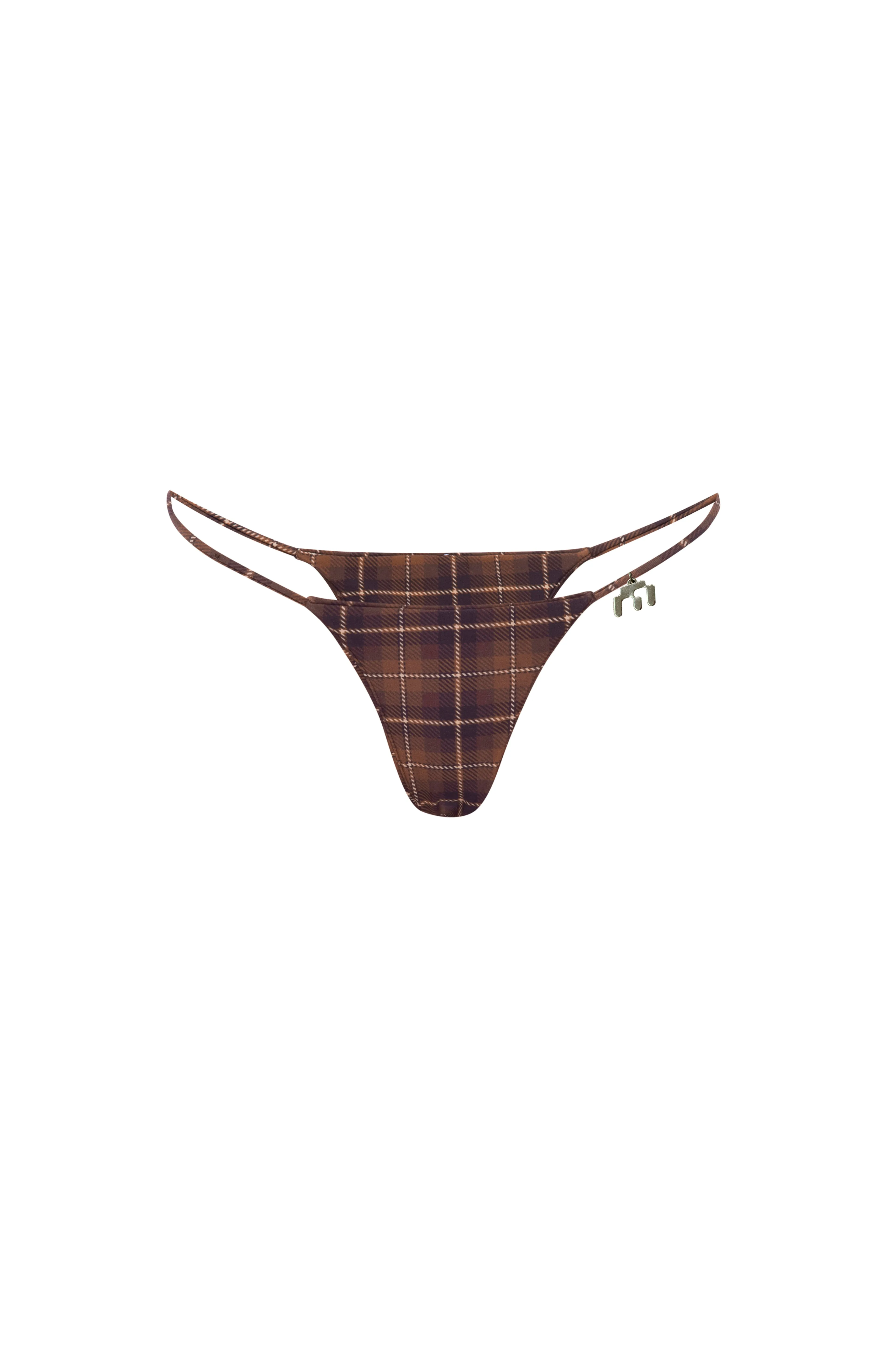 ITTY BITTY BIKINI BOTTOM - CHOCOLATE PLAID