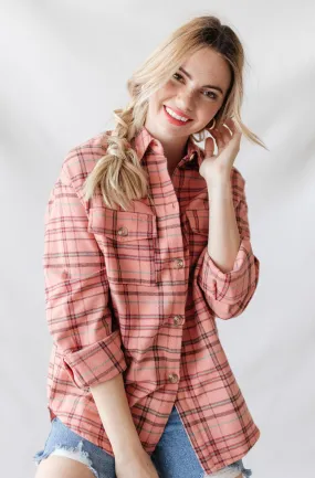 Just Peachy Plaid Top