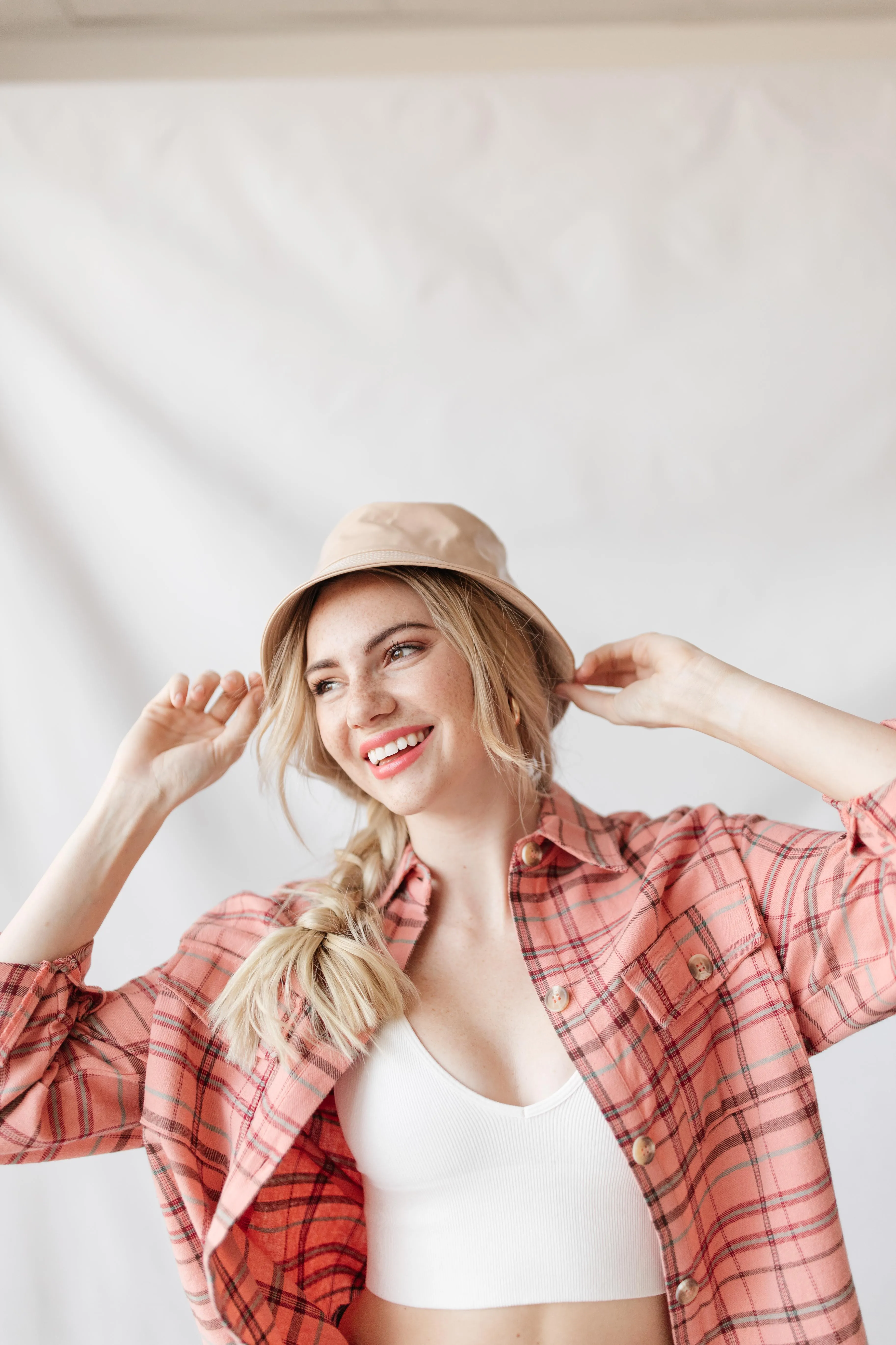 Just Peachy Plaid Top