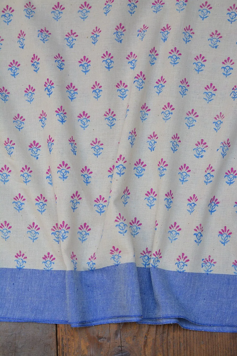 Womens Handcrafted Karnataka Block Printed Cotton Saree - Traditional Ethnic Wear