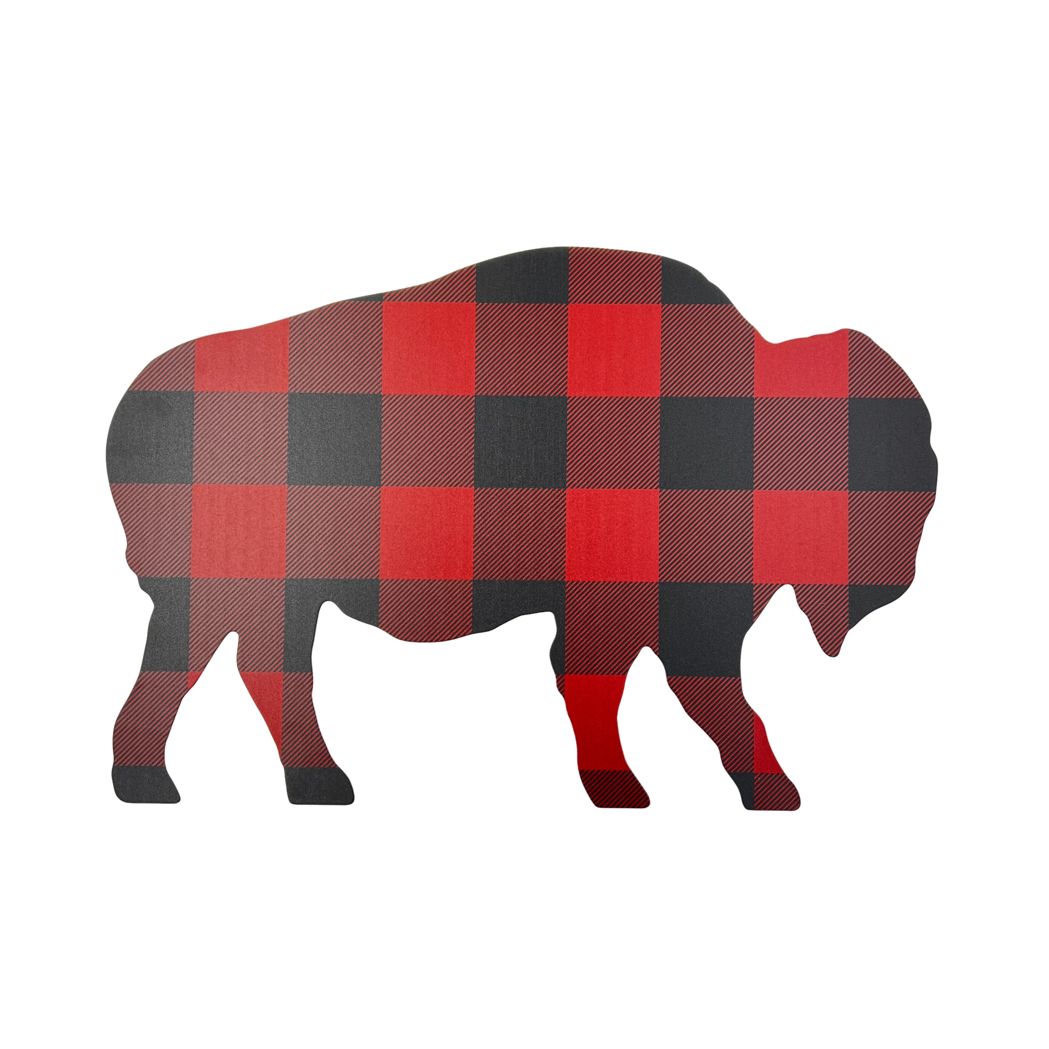 Large Buffalo Plaid Wooden Buffalo