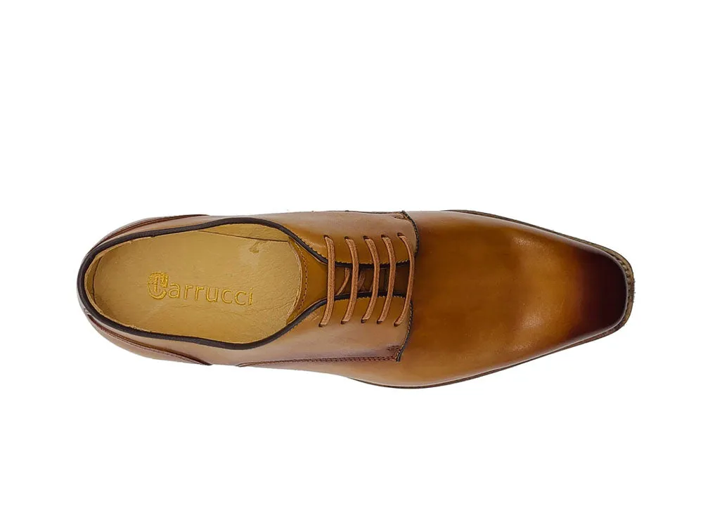 Leather Sole Plain Toe Burnished Blucher