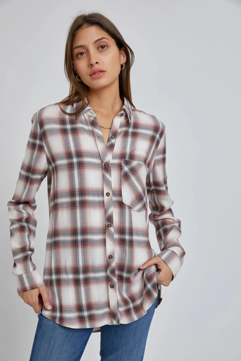 Lisa Plaid Flannel Shirt - Plus Size