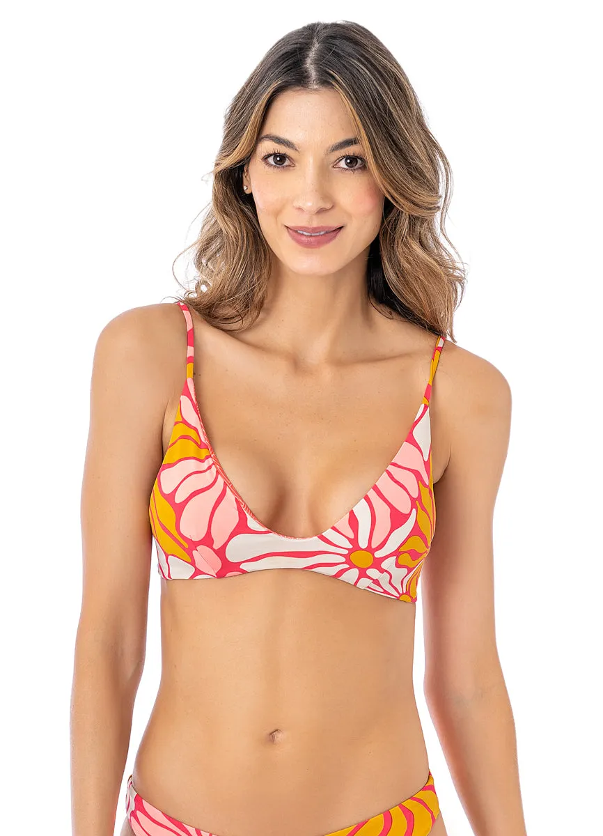 Maaji Dali Flowers Creta Sporty Bralette Bikini Top