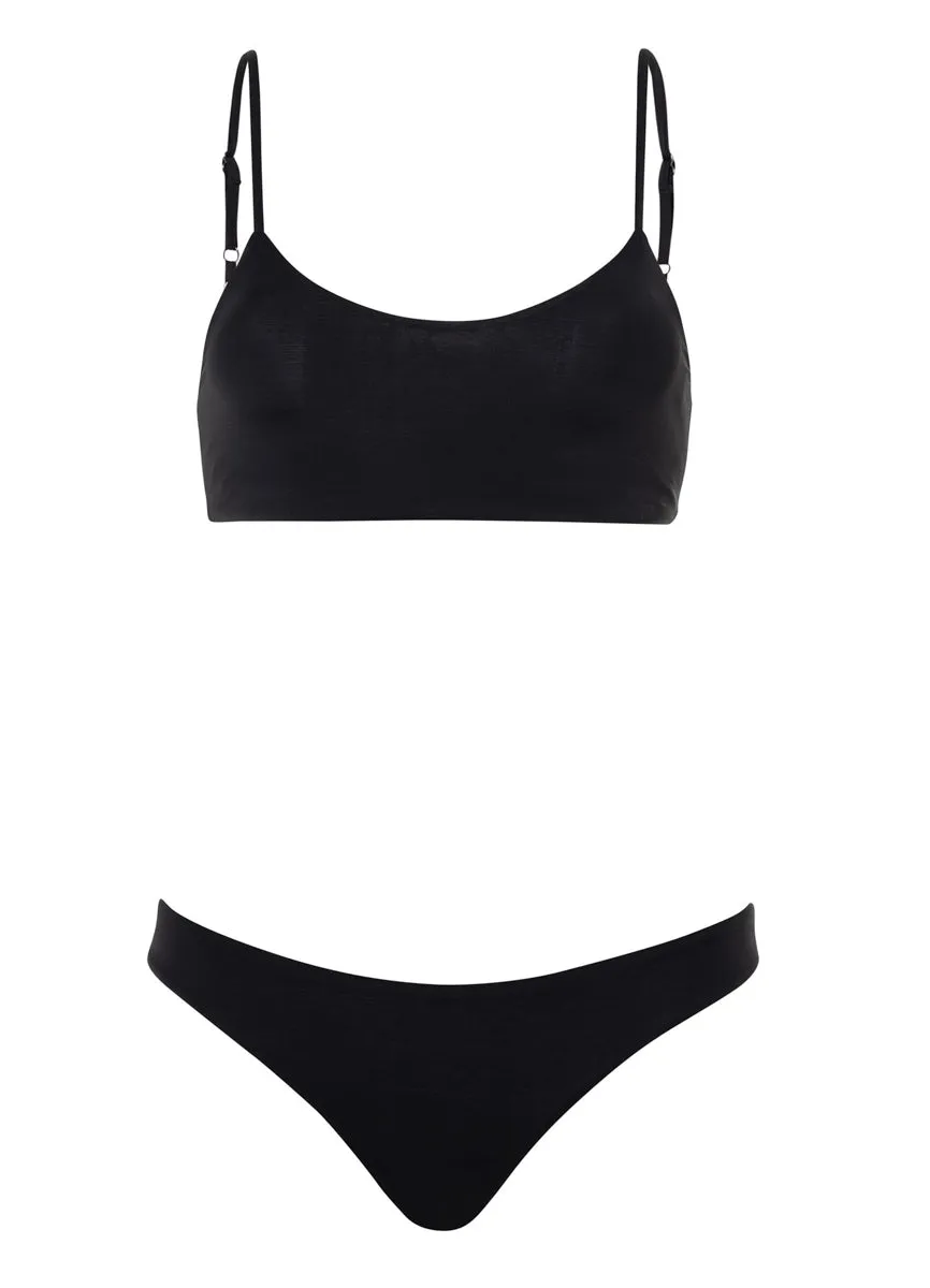 Maaji Ink Black Lanai Sporty Bralette Bikini Top