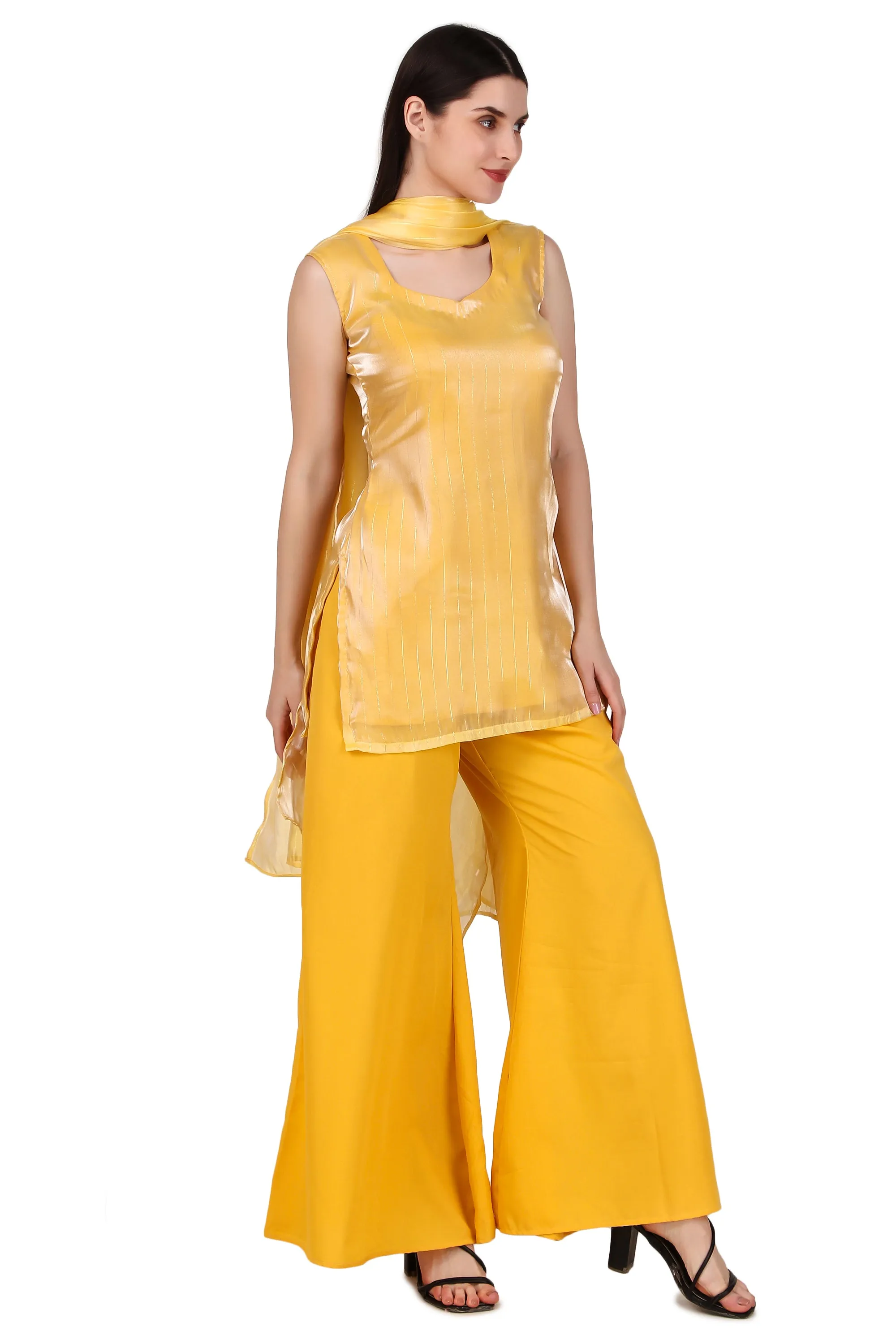 Magnetism yellow Sharara Set for Women