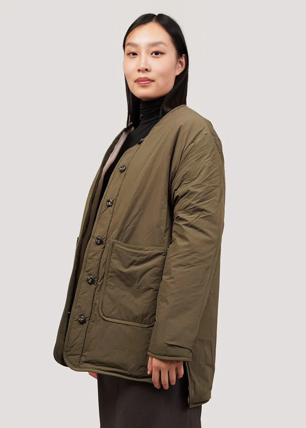 Olive/Cream Reversible Padded Jacket