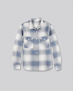 OMBRE PLAID OVERSHIRT / ASH