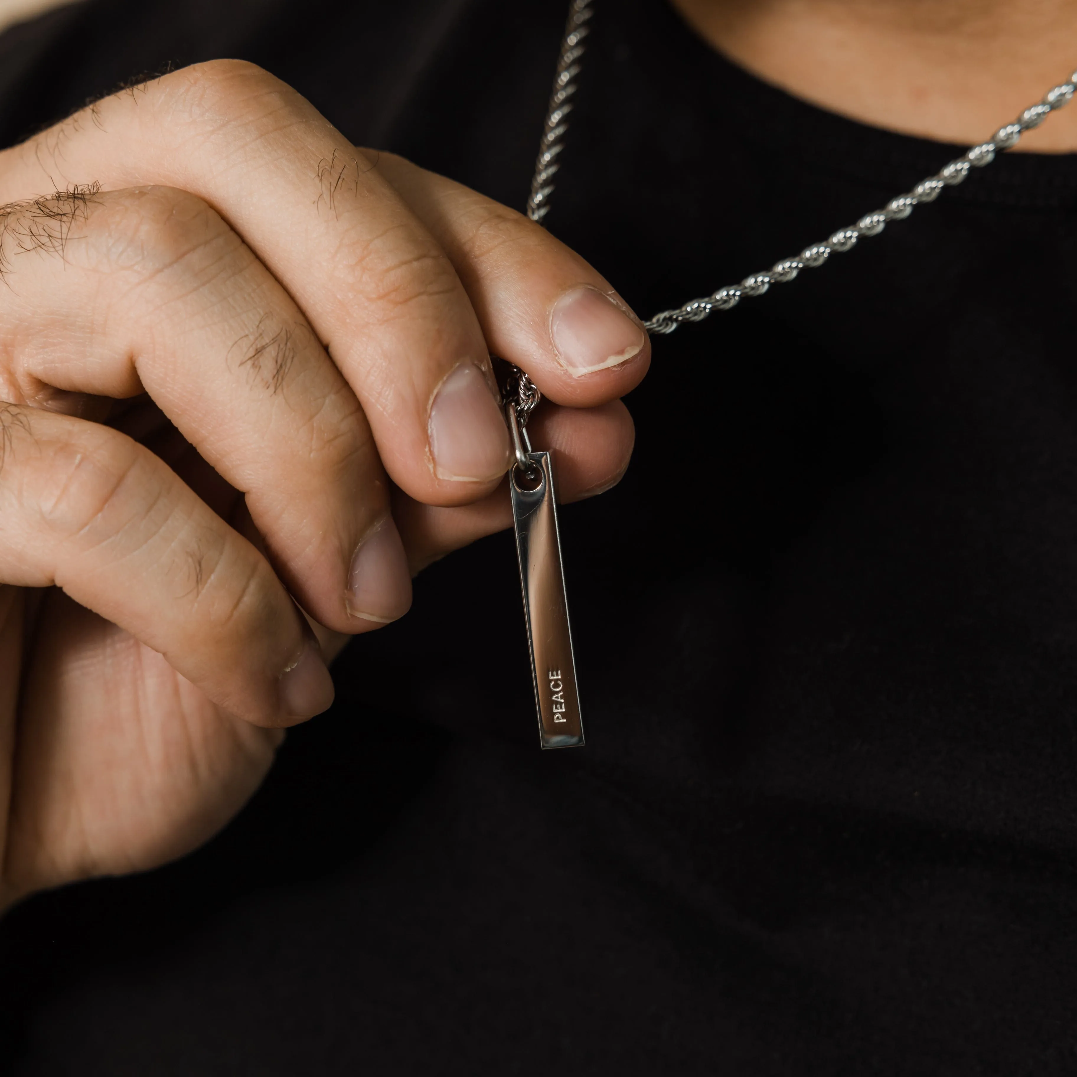 Peace Bar Necklace | Men