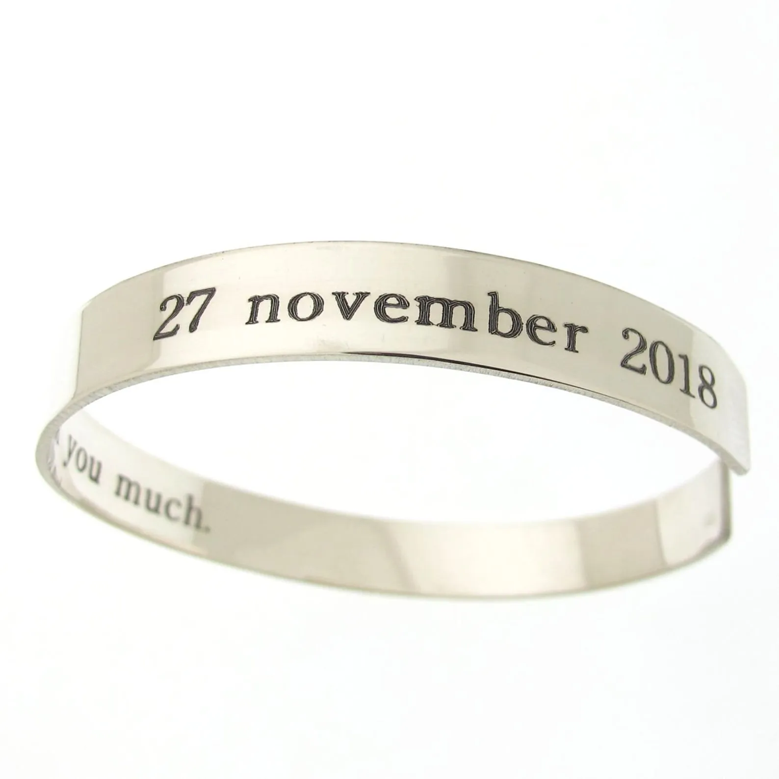 Personalized Cuff Bracelet For Men - S925 Engraved Bangle for Men - Boyfriend Gift