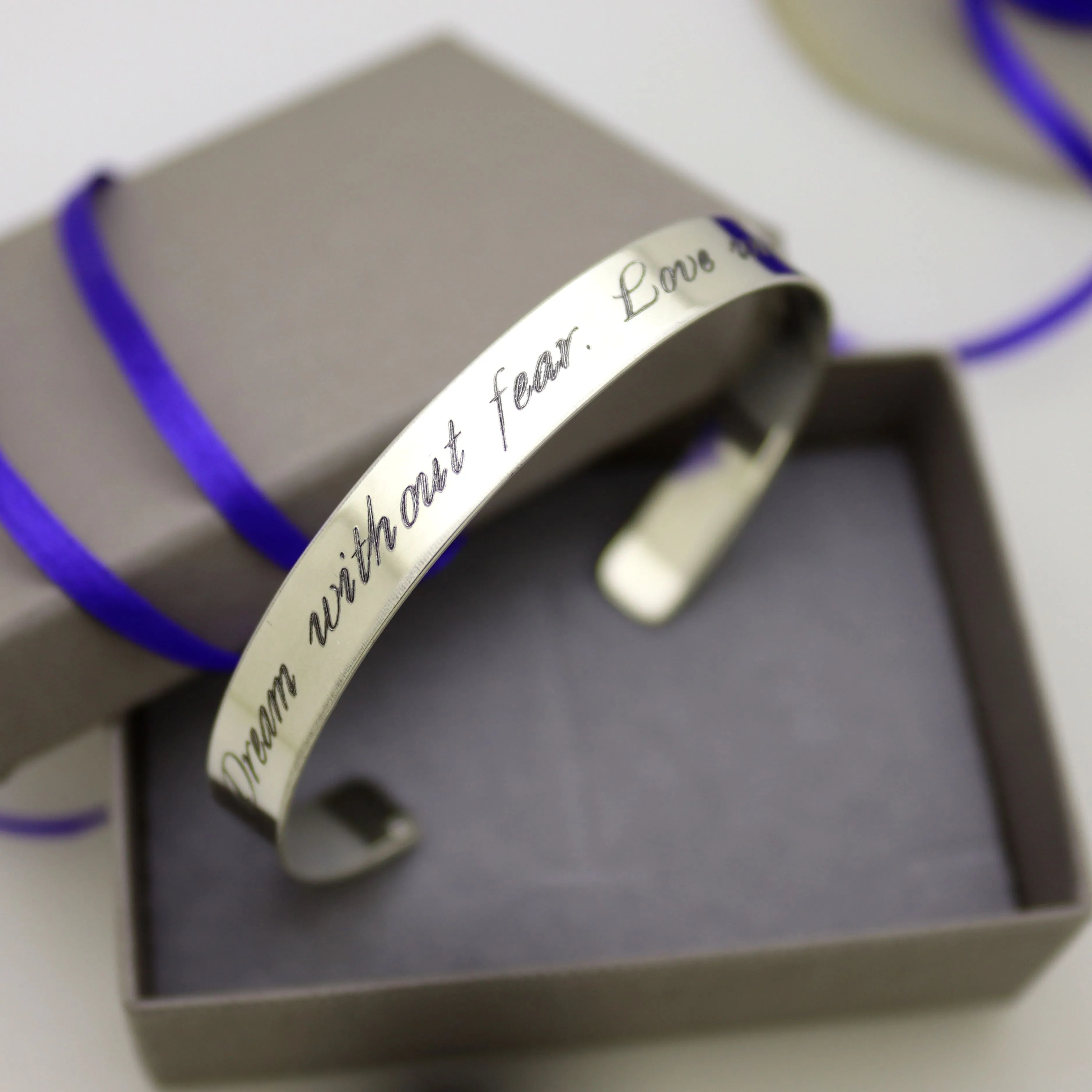 Personalized Cuff Bracelet For Men - S925 Engraved Bangle for Men - Boyfriend Gift