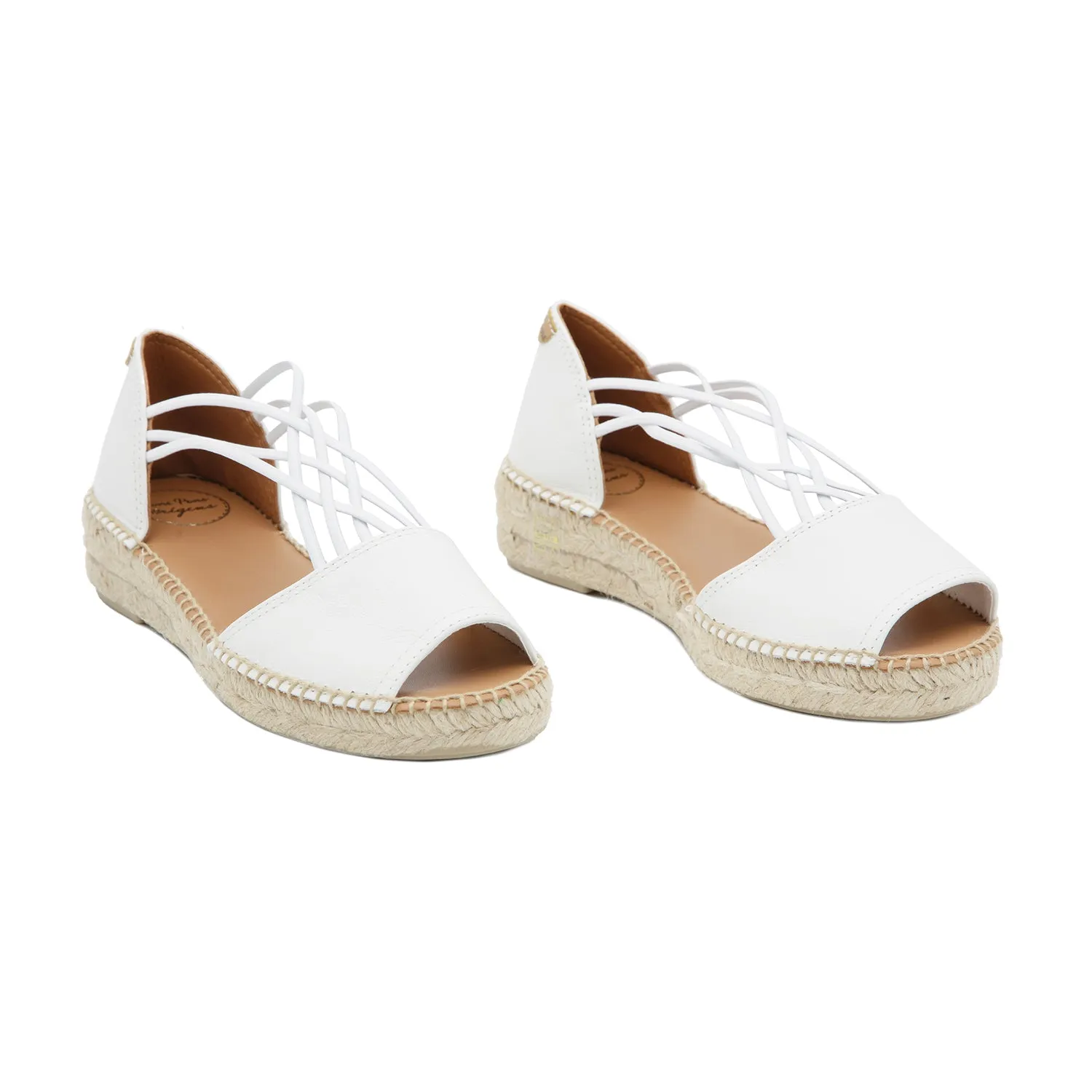 Plain Leather Wedge Espadrille for Women - Ebre-P