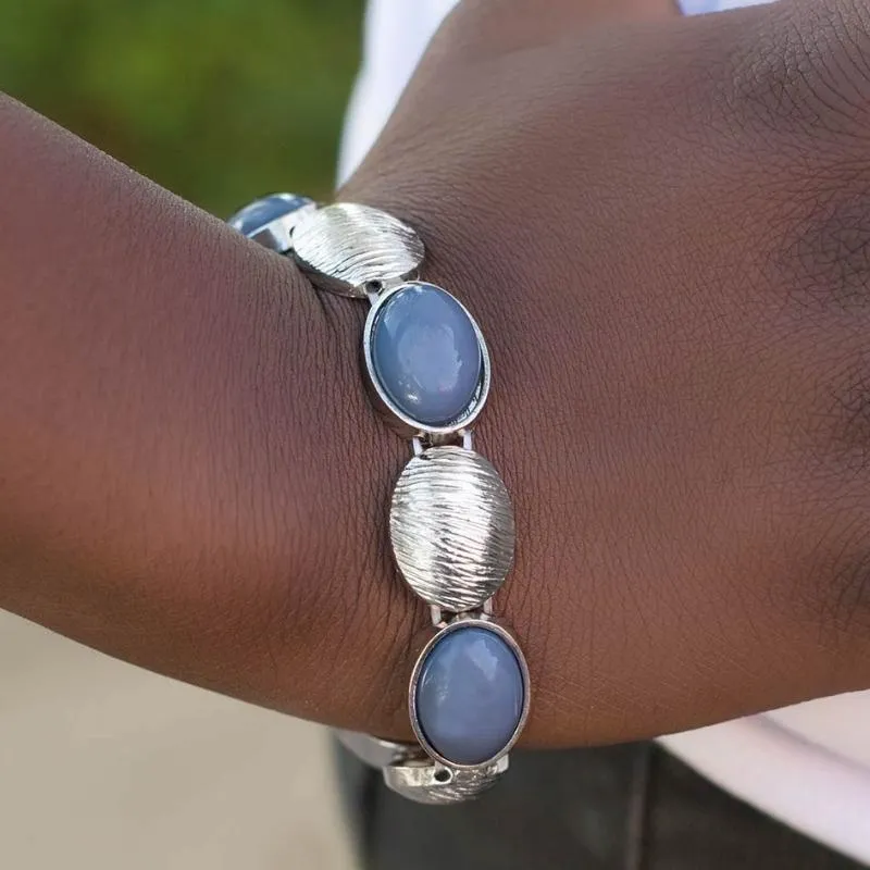 Plain Sailing Blue Stretchy Bracelet