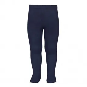 Plain stitch basic tights NAVY BLUE