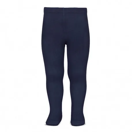 Plain stitch basic tights NAVY BLUE