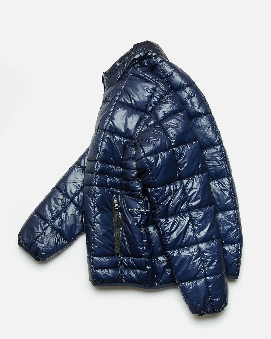 Quilted Reversible Puffer Jacket - Navy / Drizzle