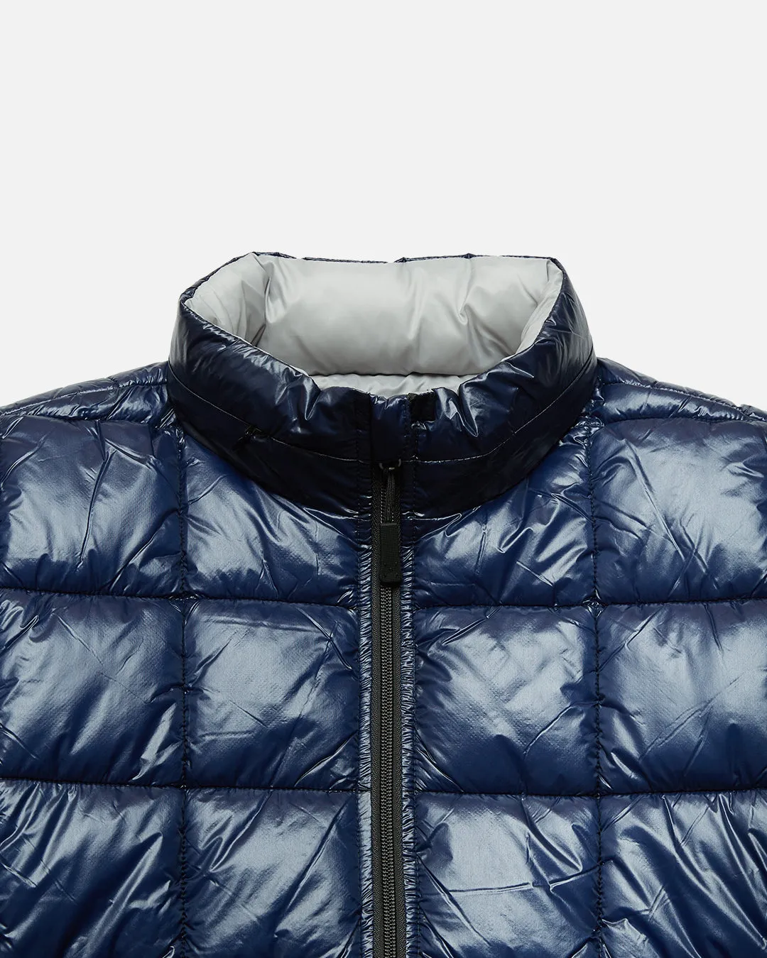 Quilted Reversible Puffer Jacket - Navy / Drizzle