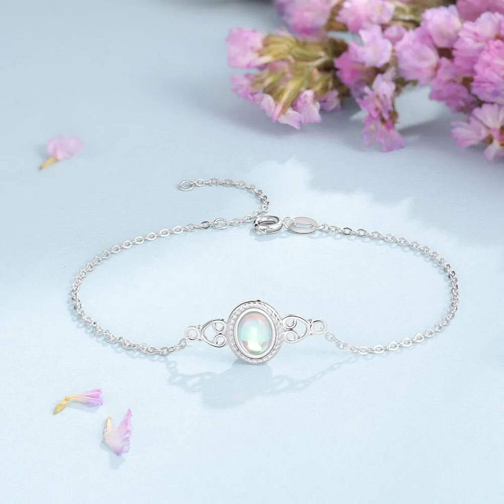 Rainbow Moonstone Charm Bracelet For Women