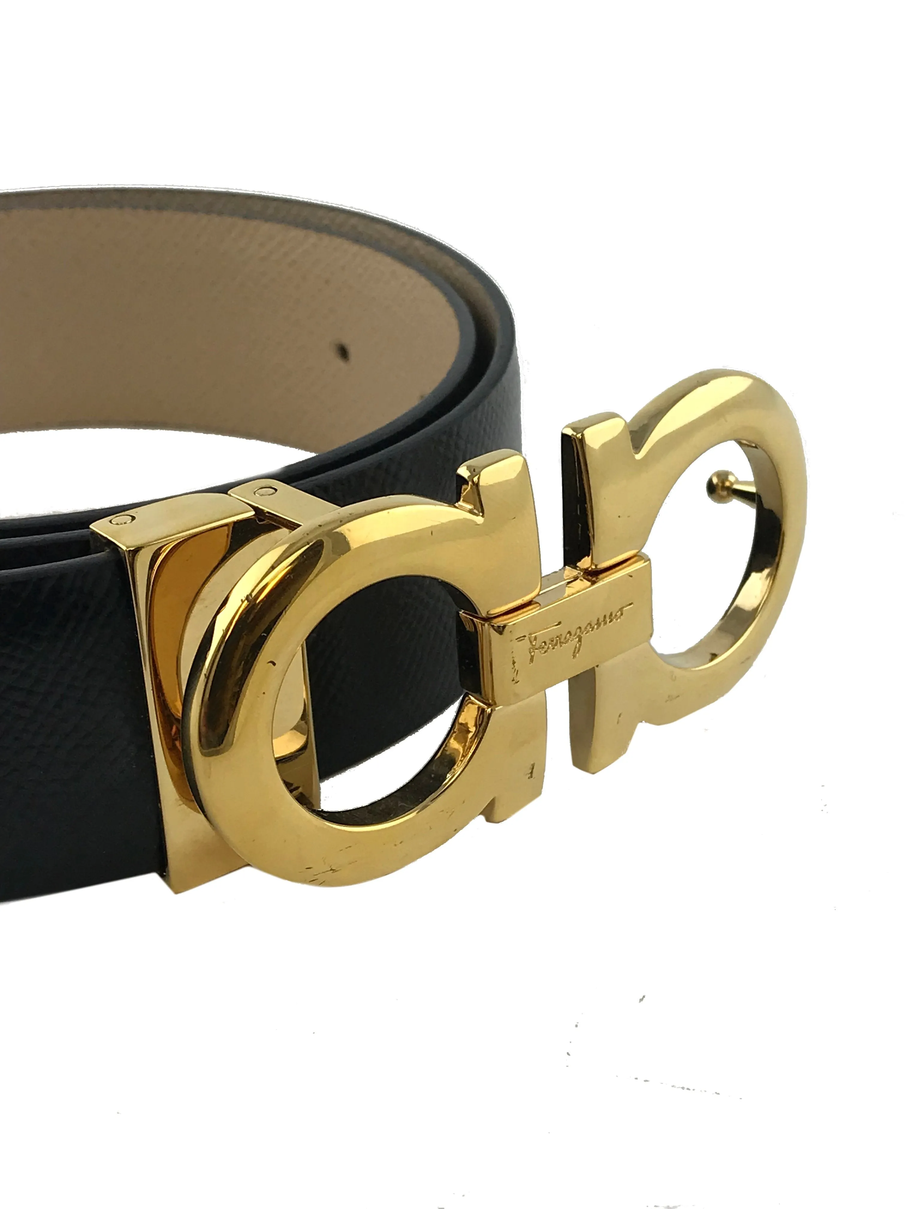 Salvatore Ferragamo Gancini Reversible Leather Belt