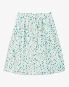 SERPENTINE PRINTED BUTTONED SKIRT