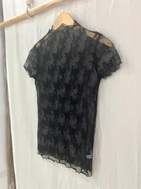 Sheer Lace Top : Black