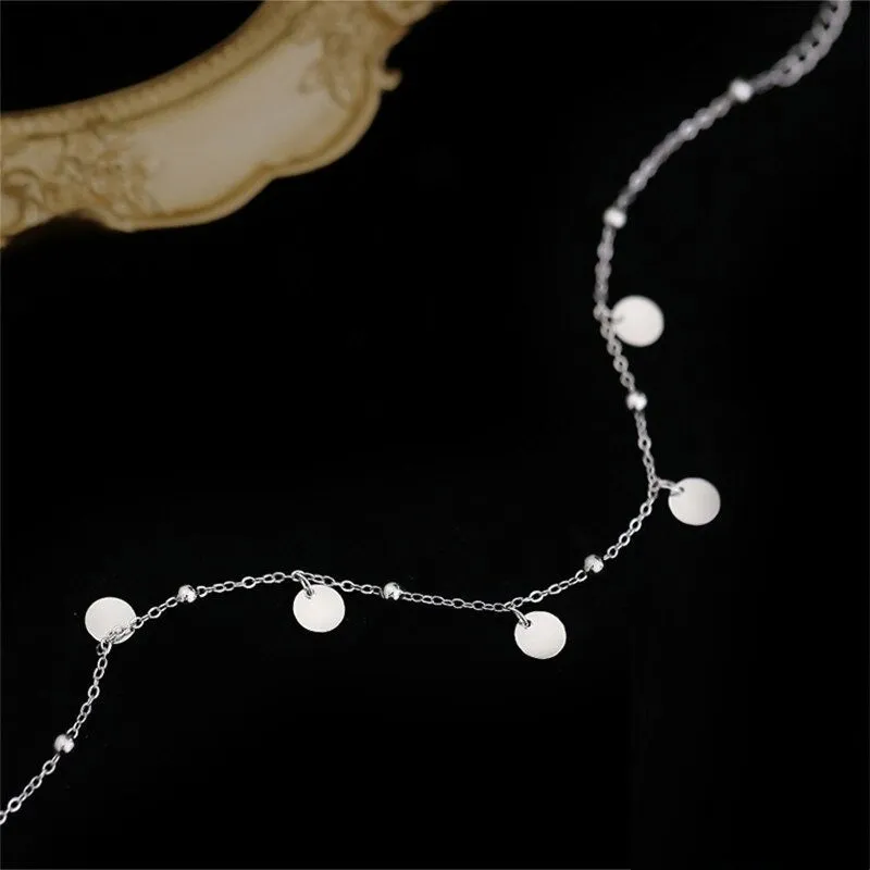 Silver Sterling Geometric Minimalist Anklet For Women