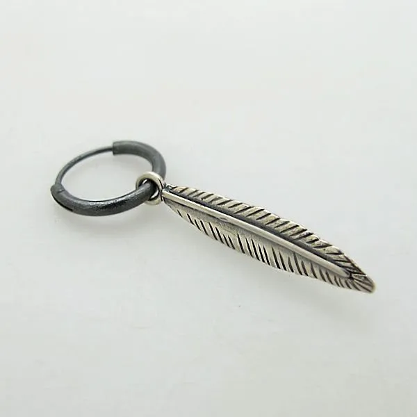 Single Feather Pendant Earring for Men