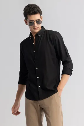 Sleek Style Plain Black Shirt