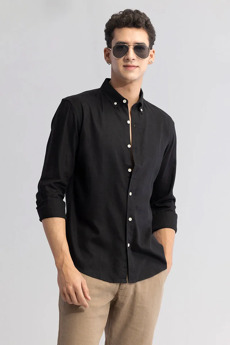 Sleek Style Plain Black Shirt