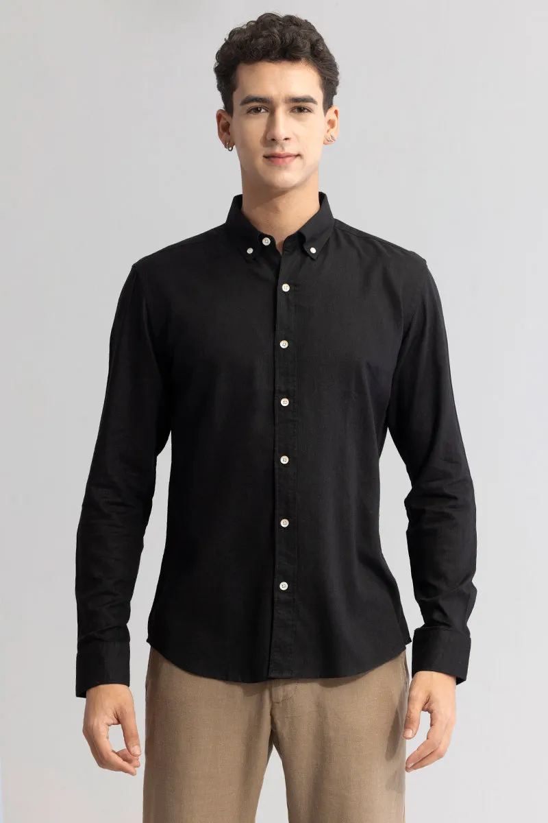 Sleek Style Plain Black Shirt