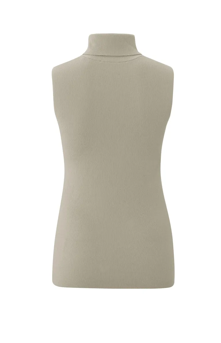 Sleeveless High Neckline Sweater