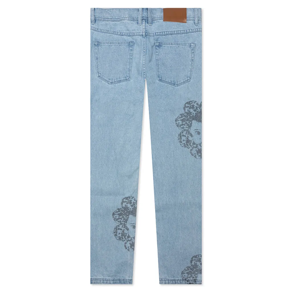 Special Printed Denim Pant - Washed