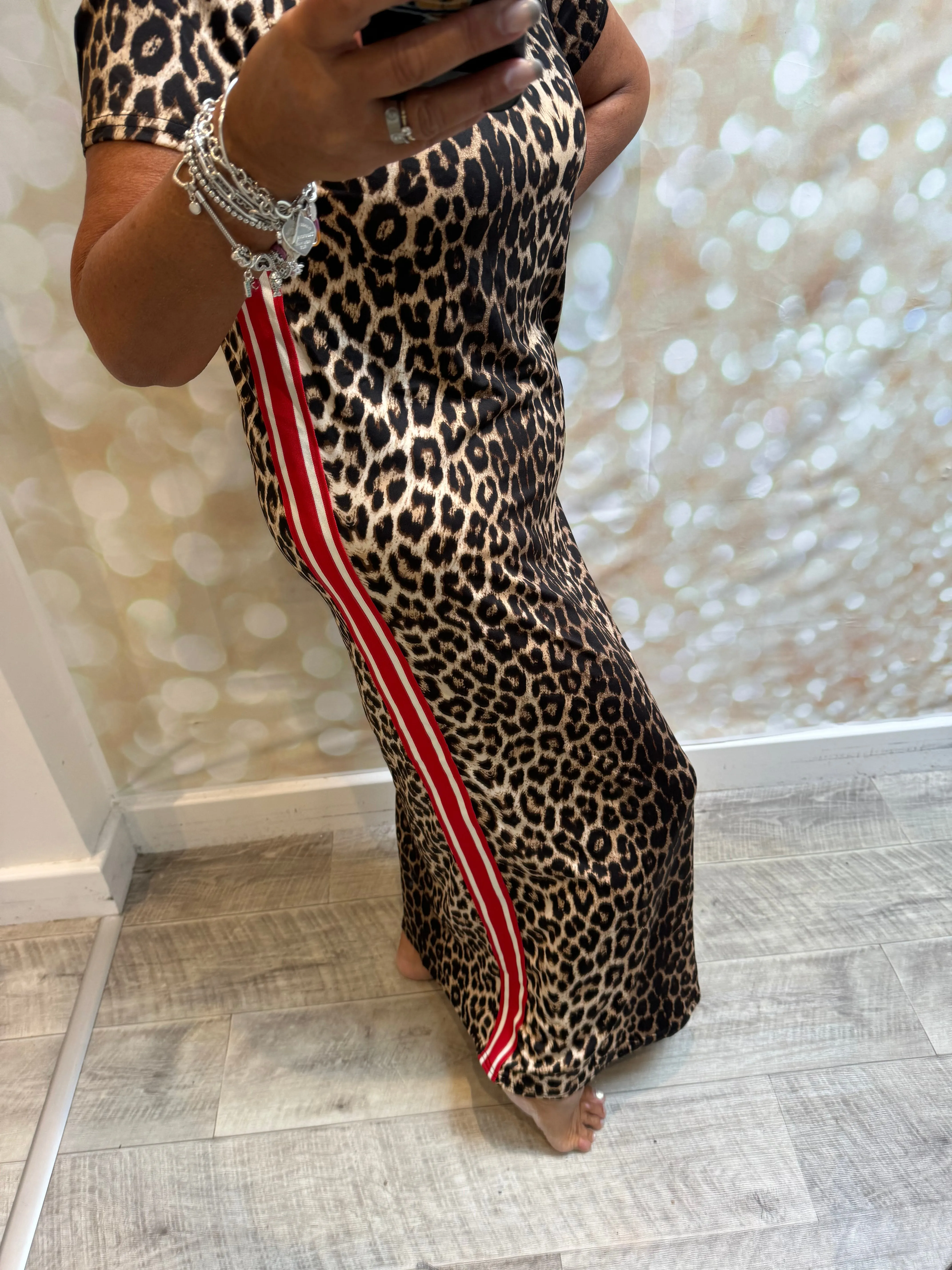 Sporty Leopard Tube maxi dress