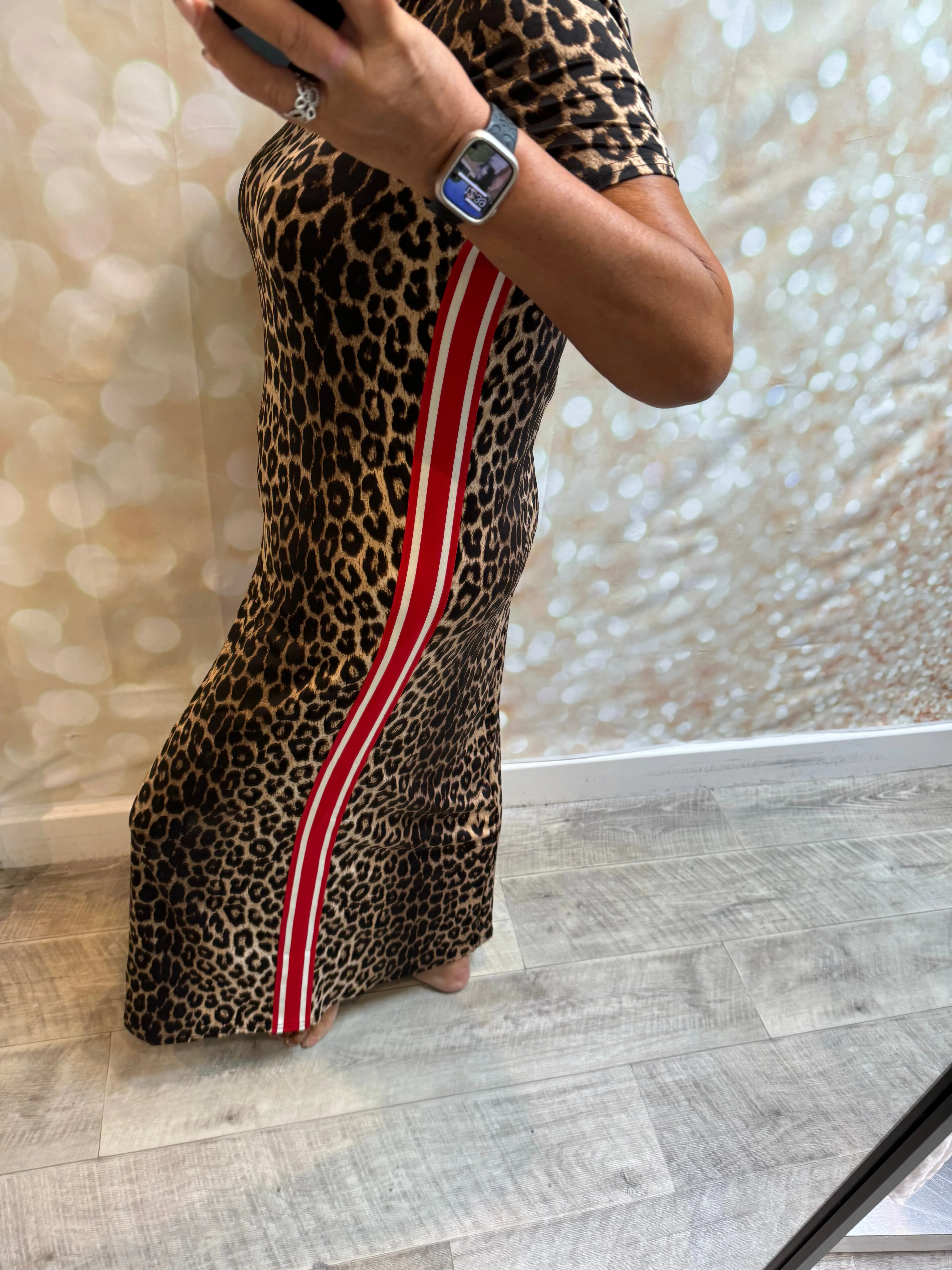 Sporty Leopard Tube maxi dress