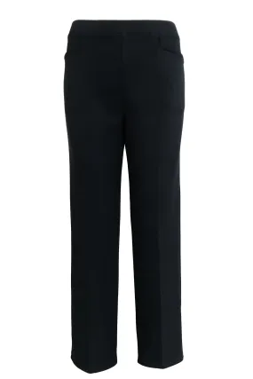 Straight Cut Plain Pants - Black