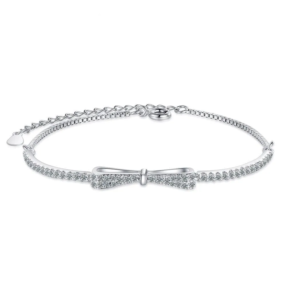 Stylish Bowknot Bracelet - 925 Sterling Silver