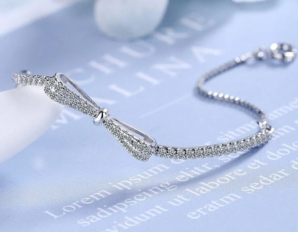 Stylish Bowknot Bracelet - 925 Sterling Silver