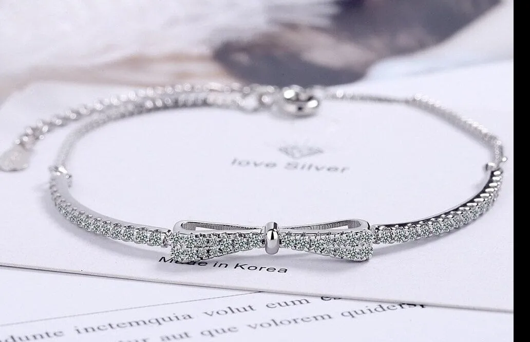 Stylish Bowknot Bracelet - 925 Sterling Silver