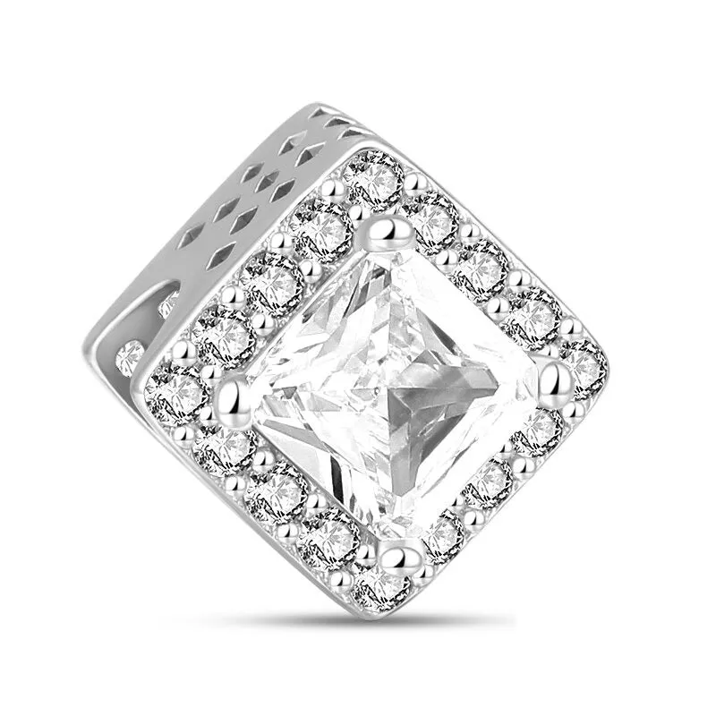 Stylish Sterling Silver Zircon Sparkling Bead For Women