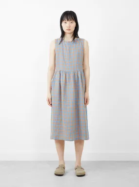 Tally Dress Plain Orange Mix Check