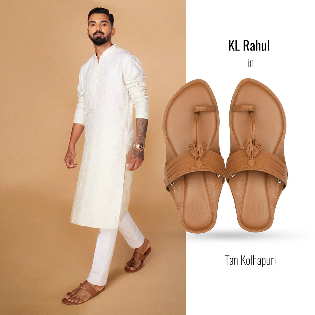 Tan Braided Kolhapuri For Men