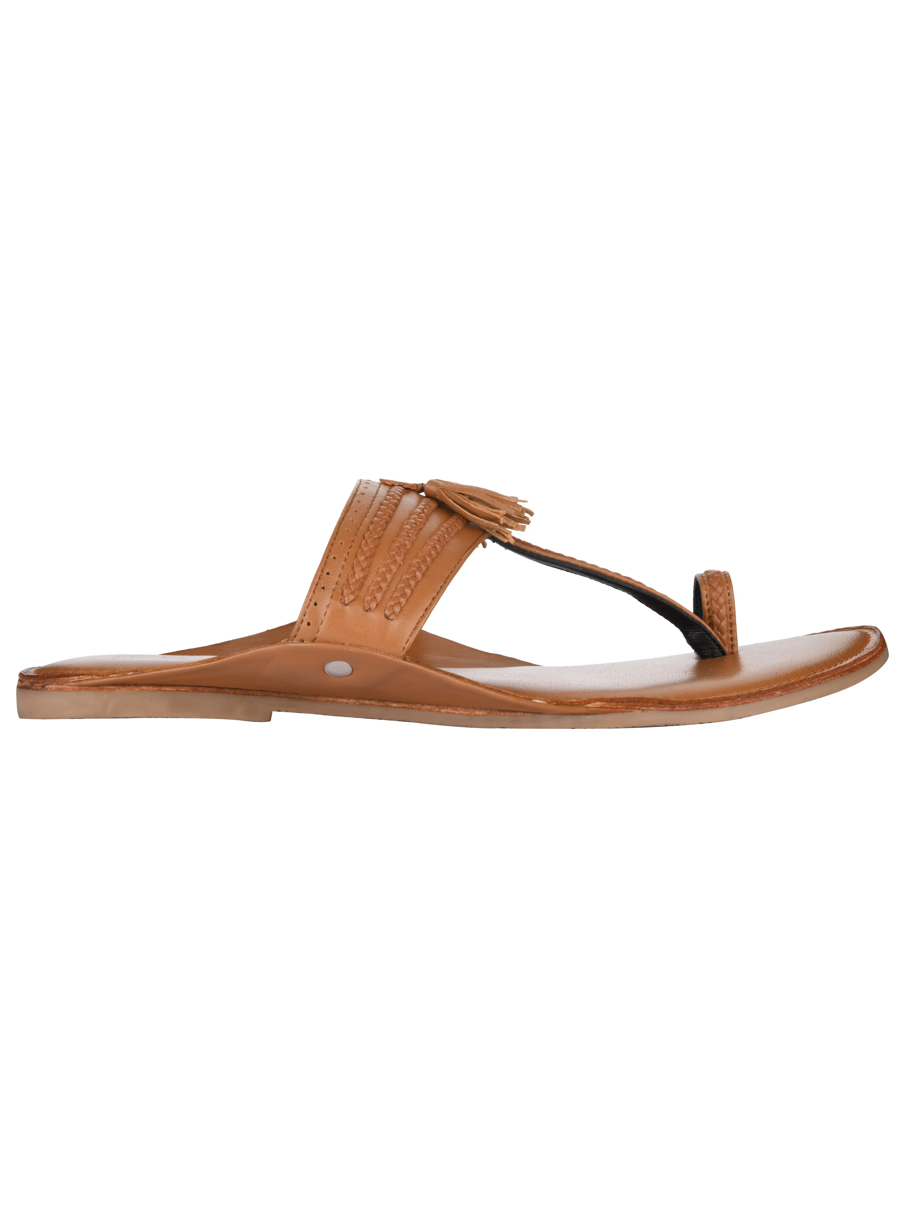 Tan Braided Kolhapuri For Men