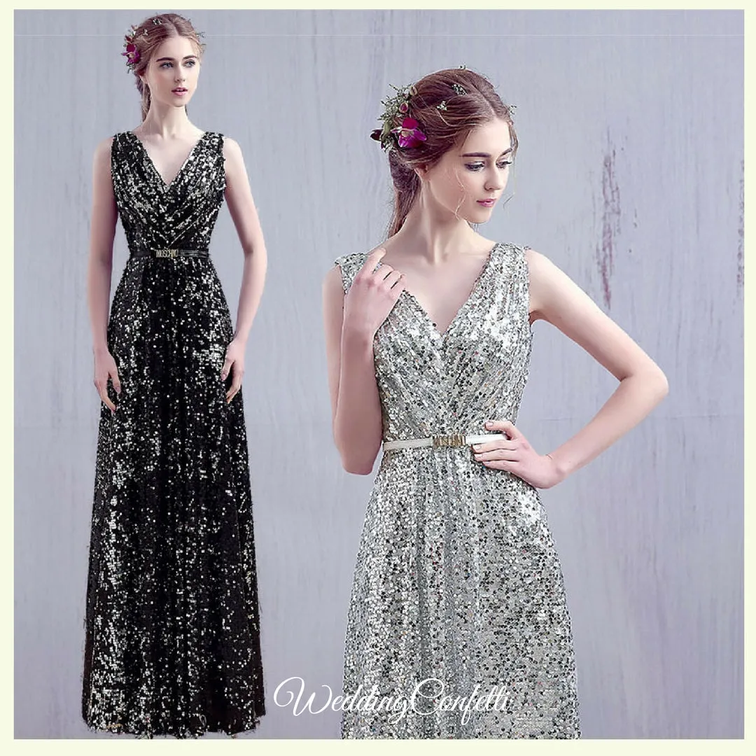 The Dorothea Sleeveless Sequins Gown