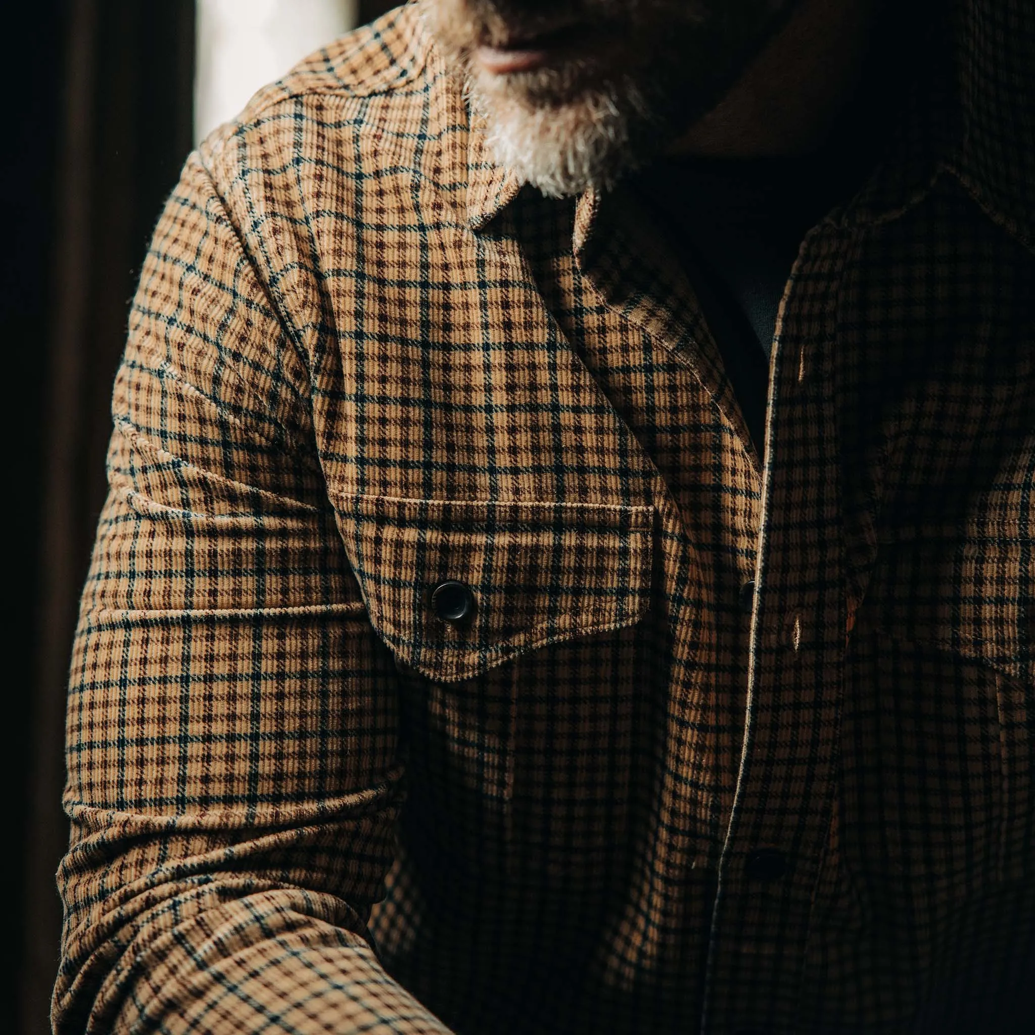 The Saddler Shirt in Teak Plaid Cord