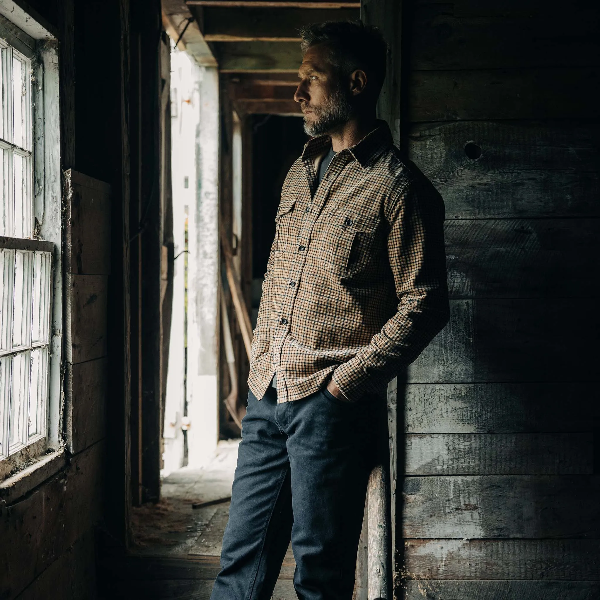 The Saddler Shirt in Teak Plaid Cord