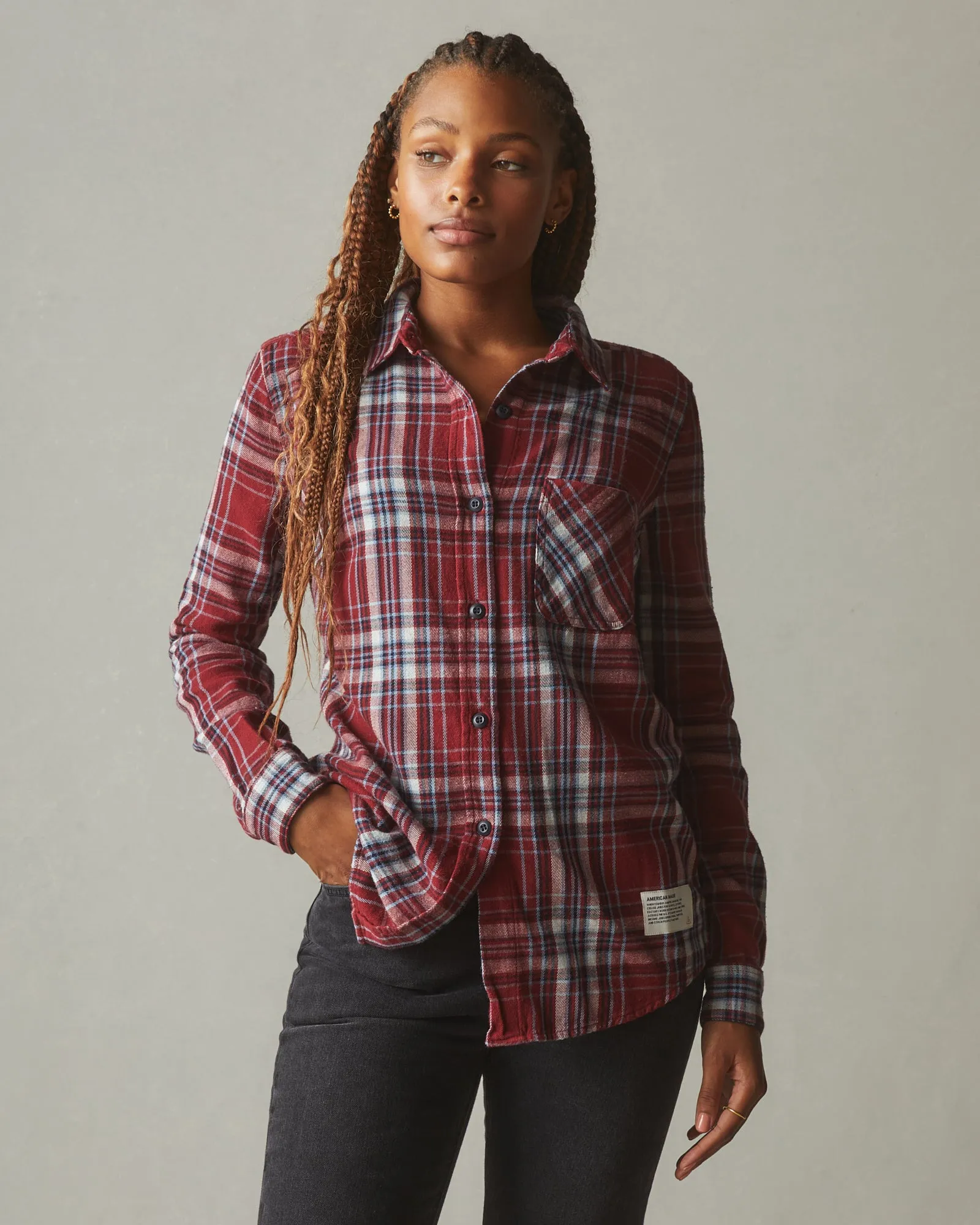 Vintage Flannel - Bonfire Red Plaid