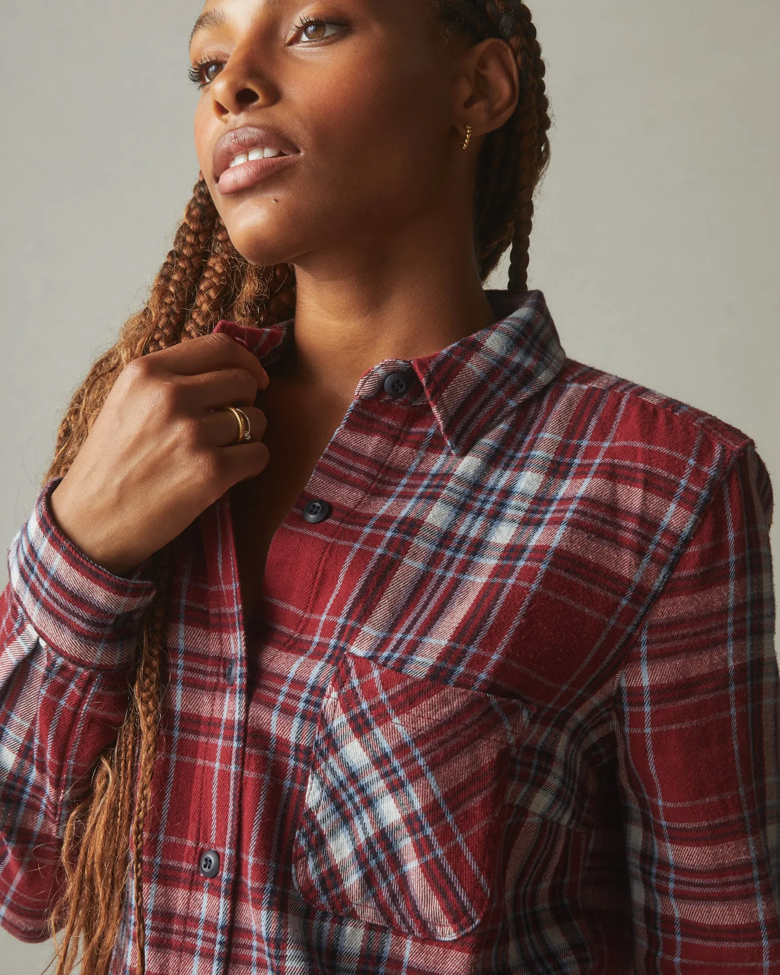 Vintage Flannel - Bonfire Red Plaid