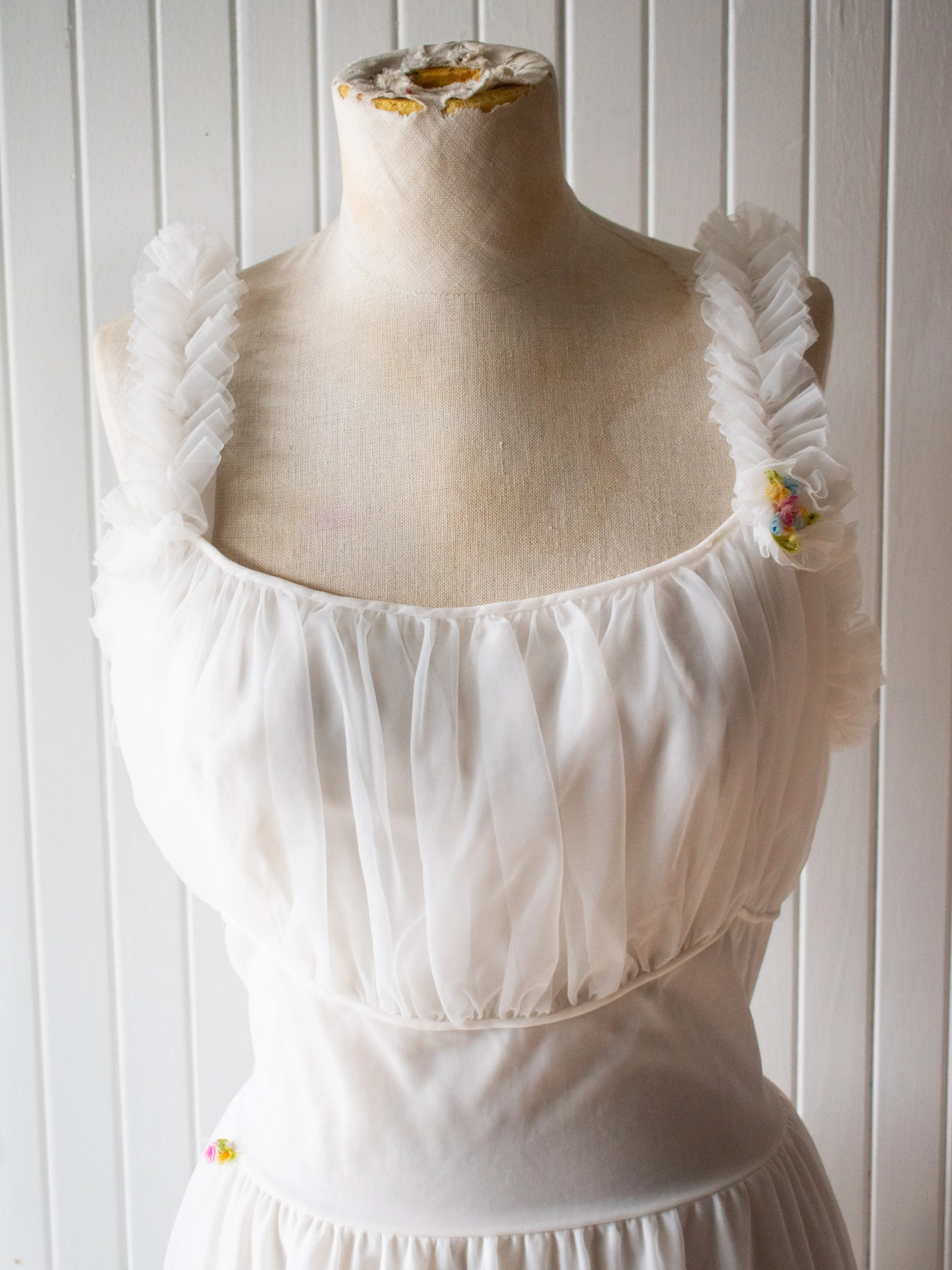 Vintage Sheer Flower Bud Slipdress Large