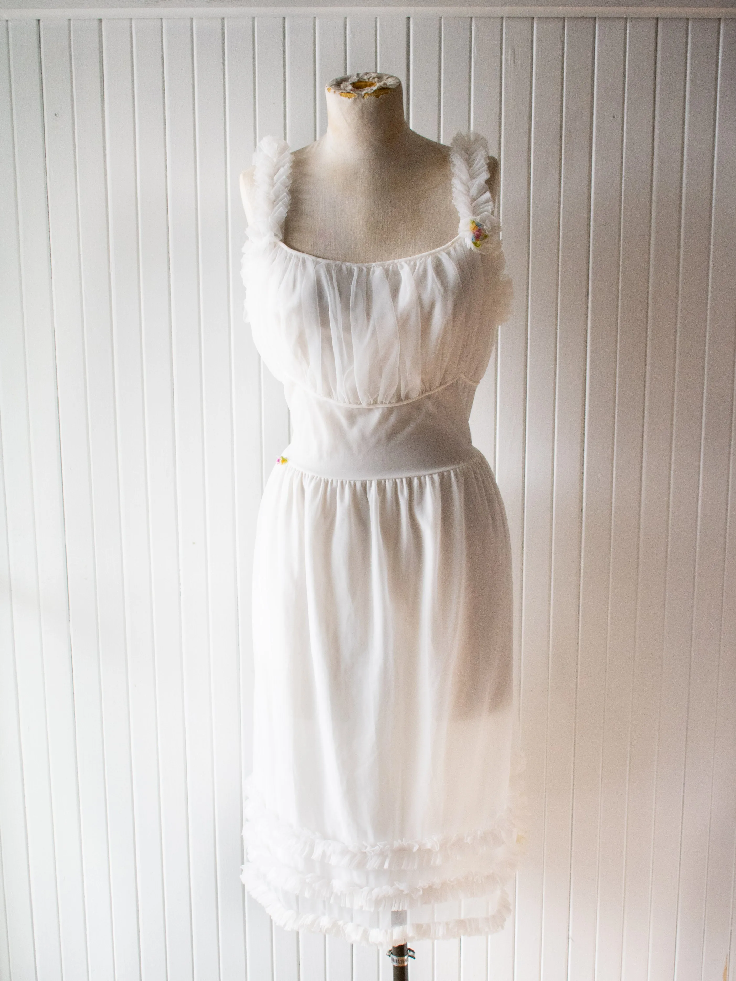 Vintage Sheer Flower Bud Slipdress Large